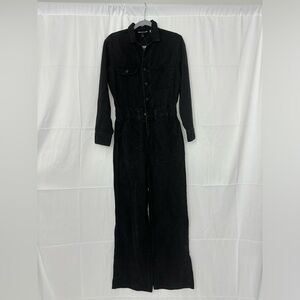 Universal thread size 4 black denim jumpsuit